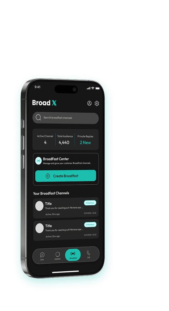BroadX Dashboard Screen